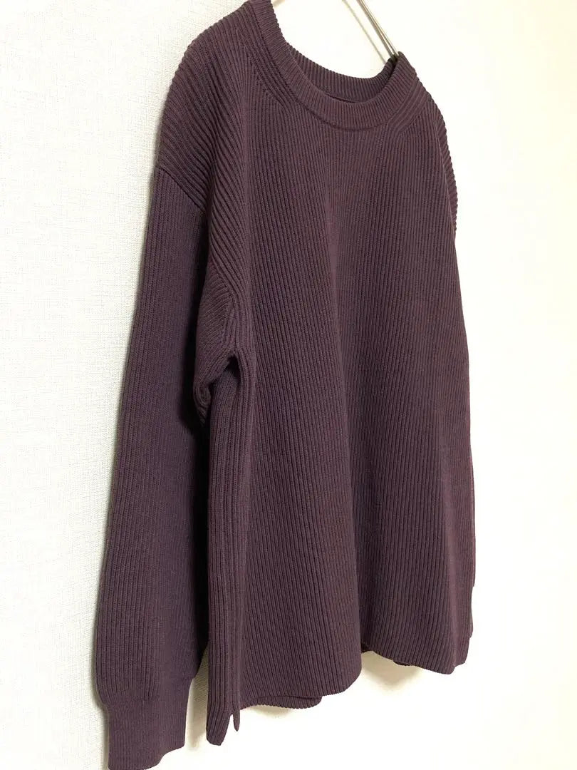 Batner Hard Twist Wool Knit Sweater Men's Bordeaux