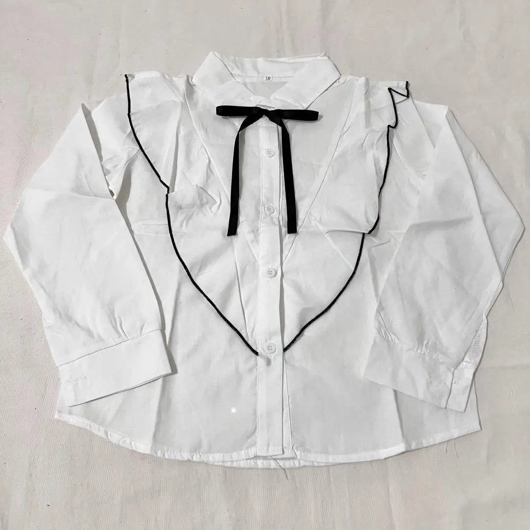 140 Blouse Ribbon with Ribbon neatly transparent thin formal long sleeves