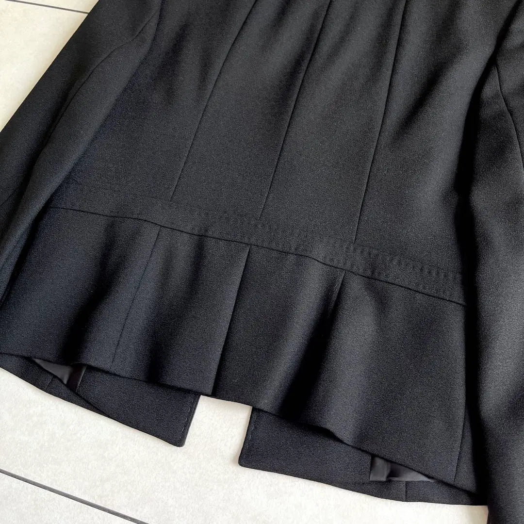 [Unused tag included] ANAYI no-collar jacket, peplum, black