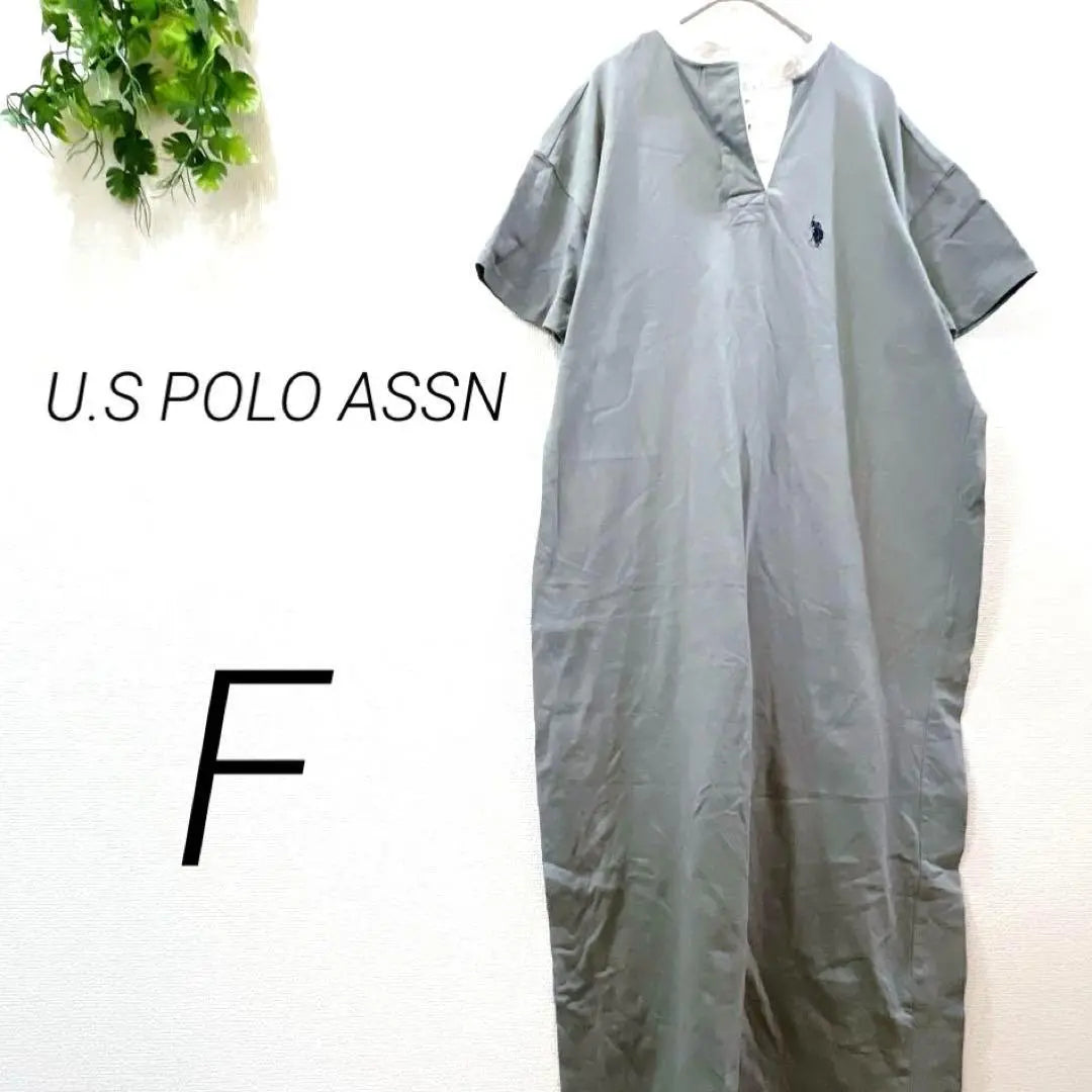 [754] U.S POLO ASSN Cut and Sew Dress Green Short Sleeve