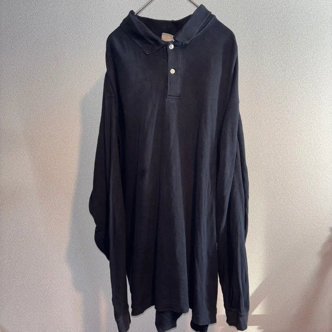 LL Bean Long Sleeve Black Polo Shirt for Men L