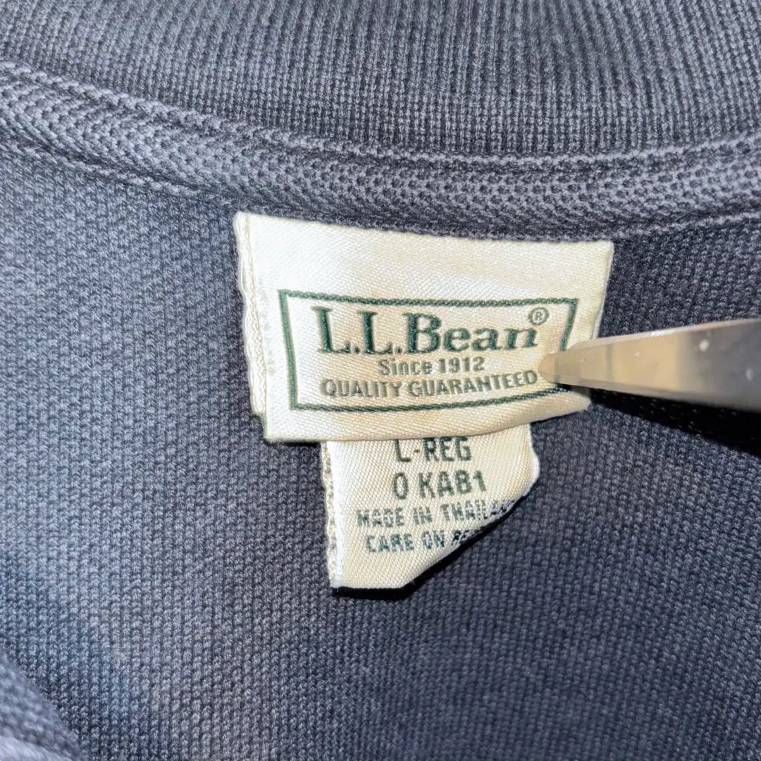 LL Bean Long Sleeve Black Polo Shirt for Men L