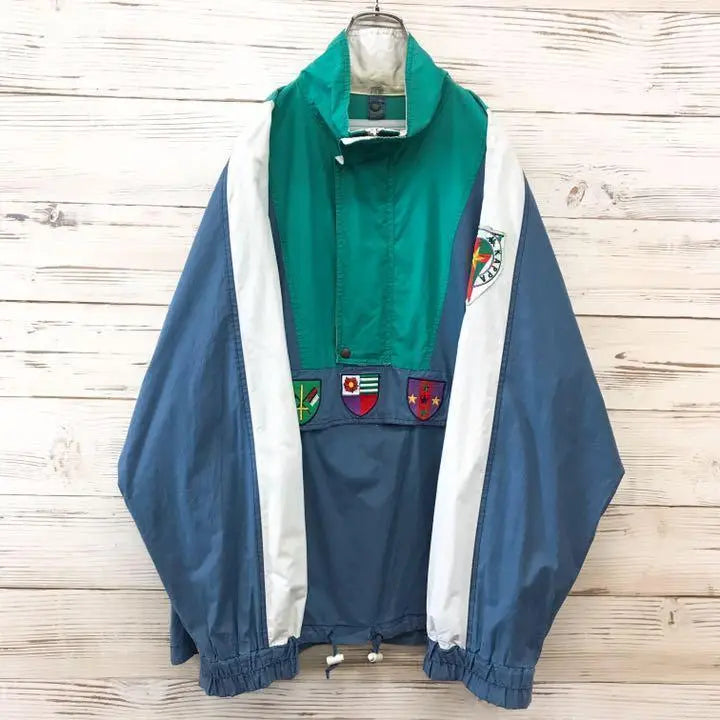 Kappa☆Nylon Jacket L Embroidered Denim Color