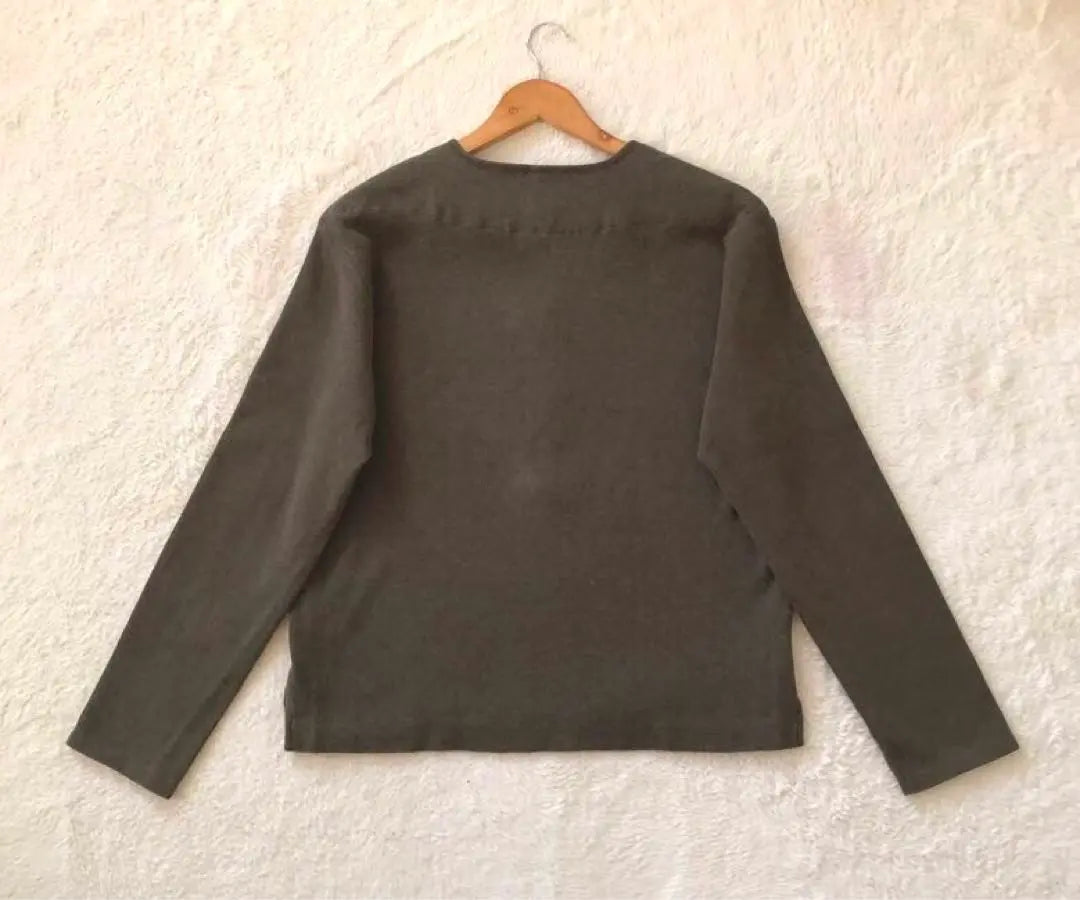 23 Ward Large Size 4L Olive Green V-Neck Long Sleeve Top Pullover