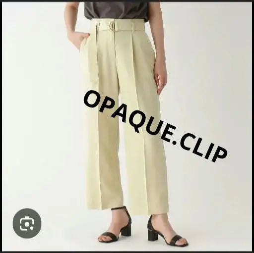 OPAQUE.CLIP pantalón estratégico con cinturón y faja | OPAQUE.CLIPベルト付きタックストレートパンツ