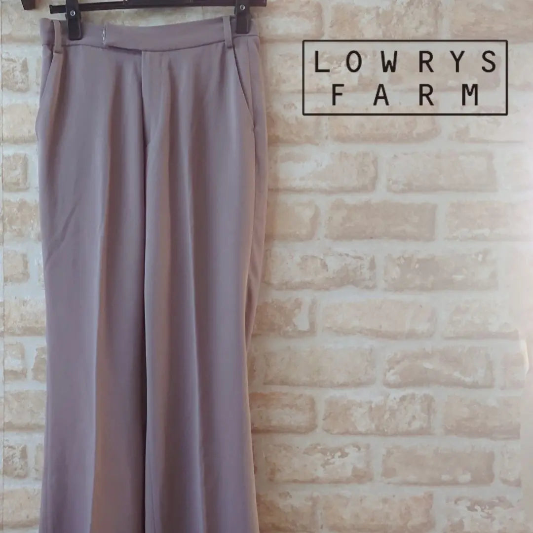 ★LOWRYS FARM★Pantalones sencillos con cintura elástica en la espalda, usados★Marrón★L