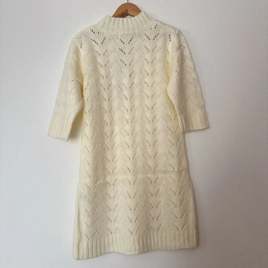 [Nuevo y sin usar] Rady Knit Short Sleeve Long White Lace Lady M