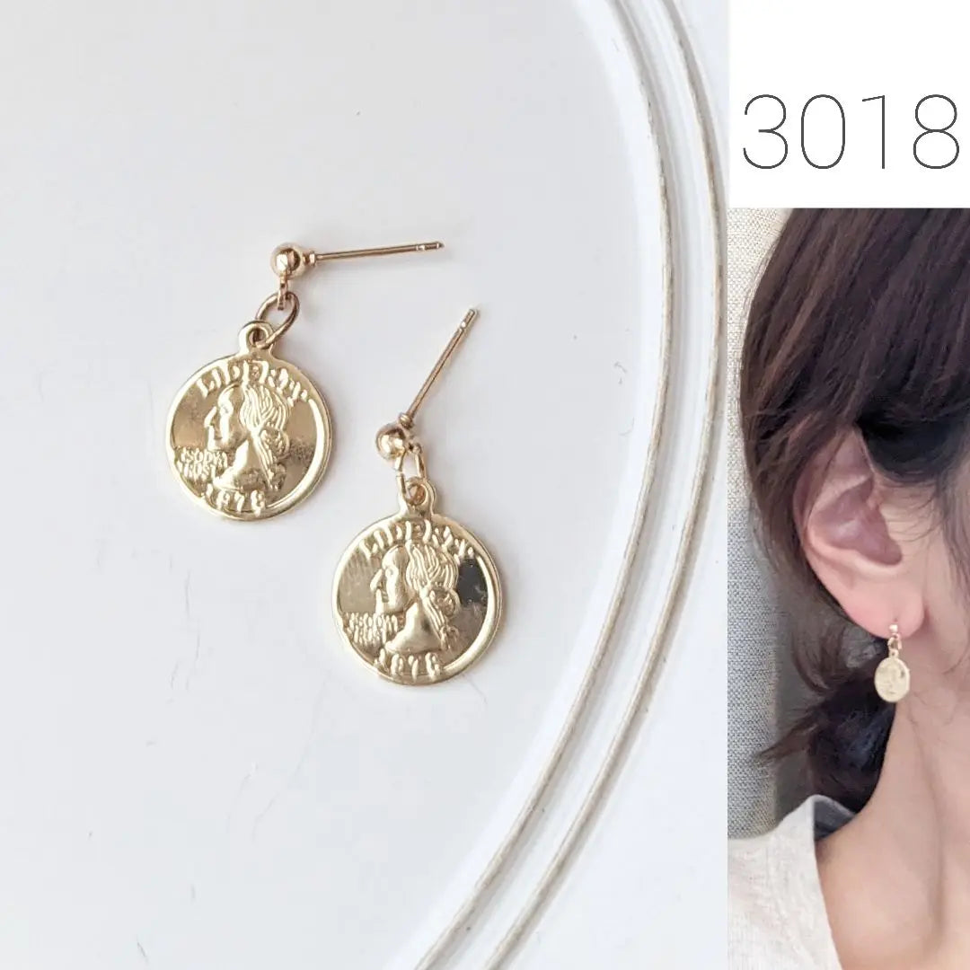 3018 Coin Charm Simple Ceremony Handmade Earrings Earrings