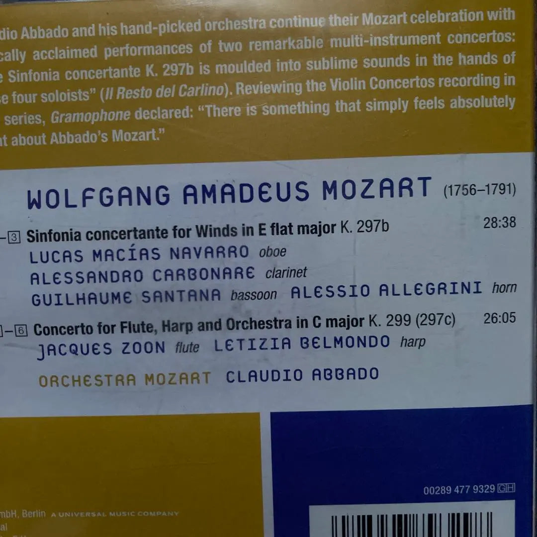 Mozart: Flute Harp Sinfonia Concertante