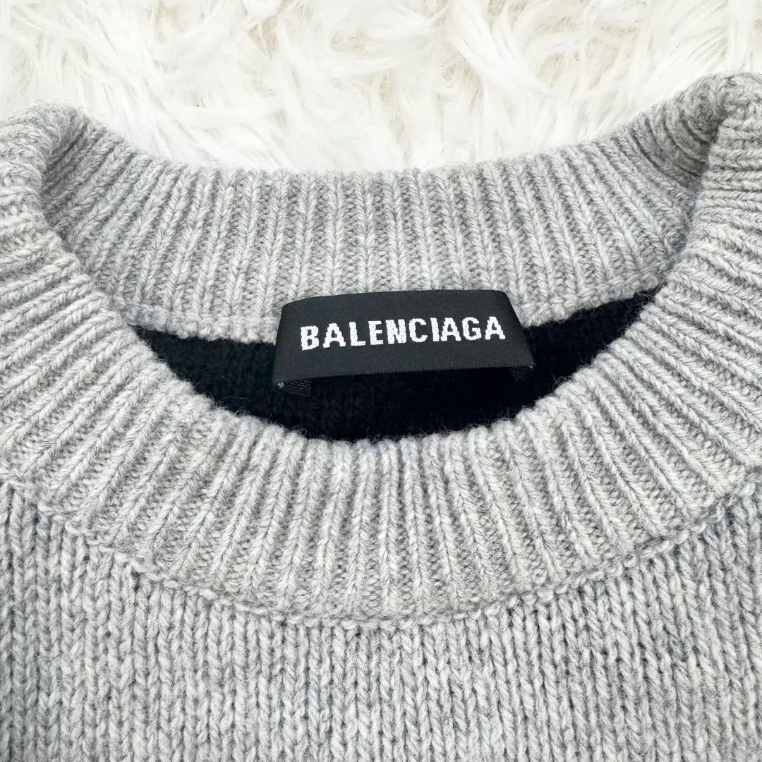 Jersey de punto de cuello redondo de lana BALENCIAGA