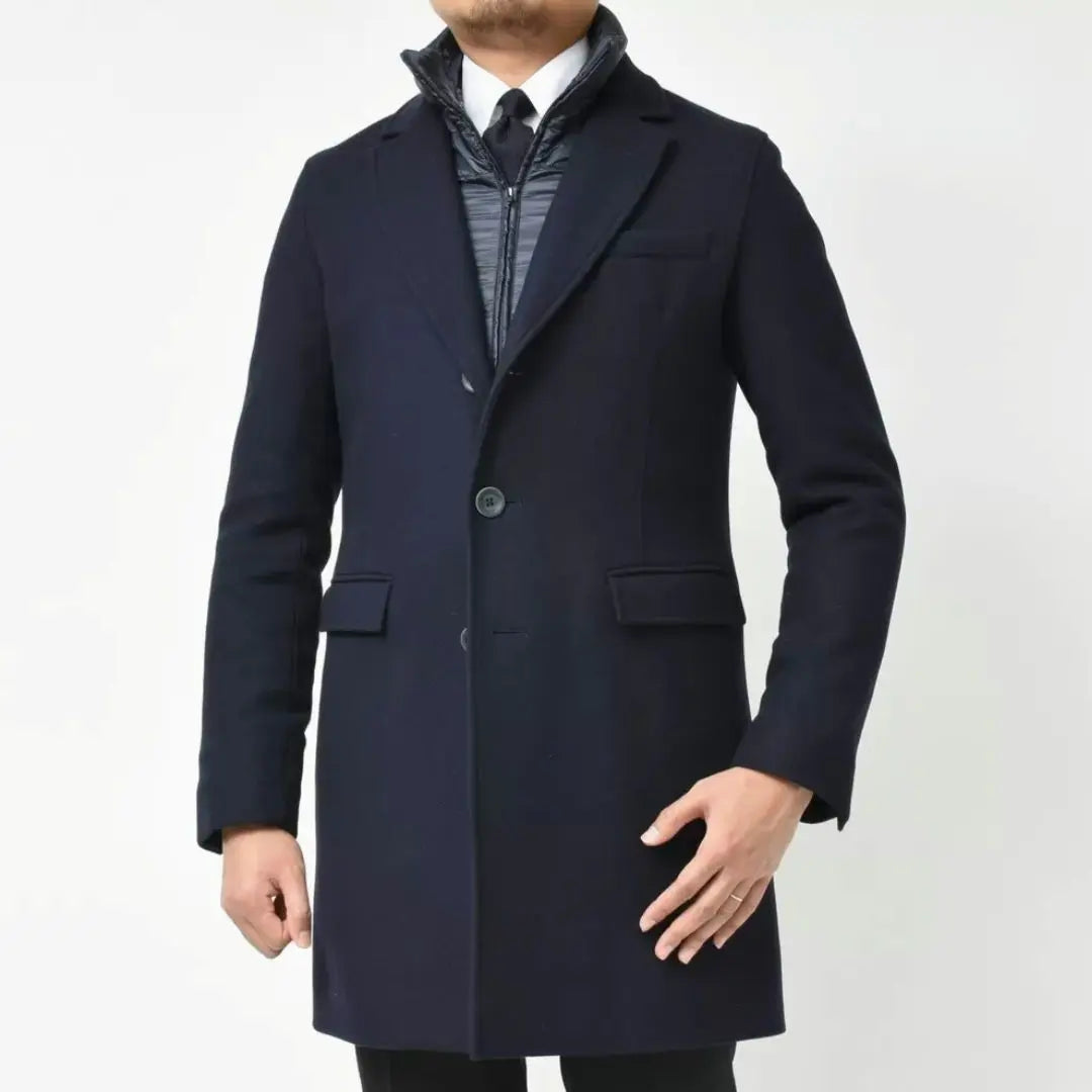 ☆ Belleza ☆ Herno Herno Chester Coat H Dark Navy 50 | ☆ 美品☆HERNO ヘルノ チェスターコート Hダークネイビー 50