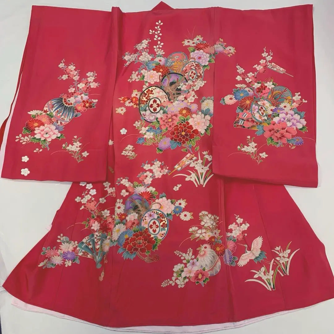 ma6509 Kimono largo para niña que visita el santuario, color rosa