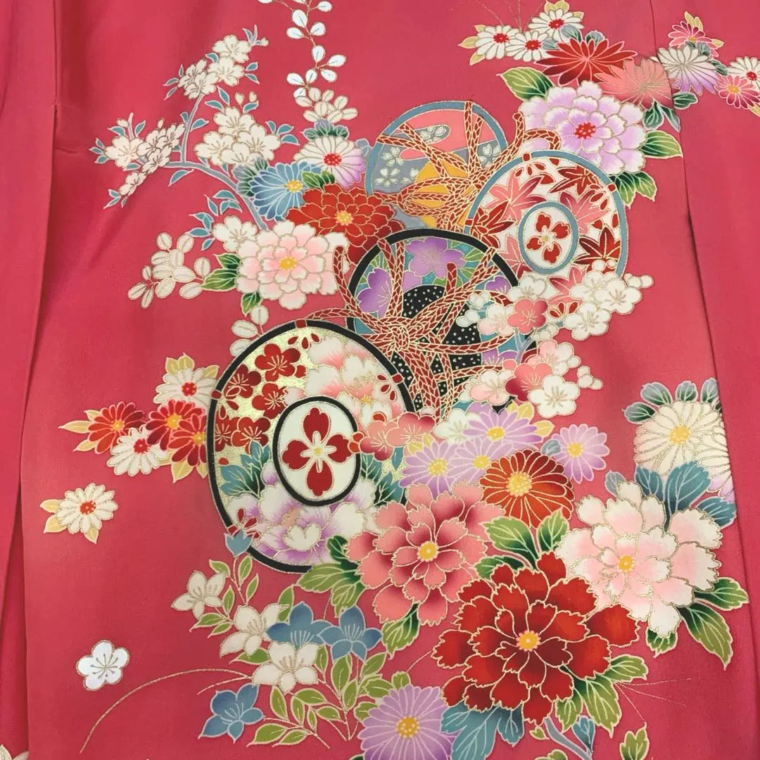 ma6509 Kimono largo para niña que visita el santuario, color rosa