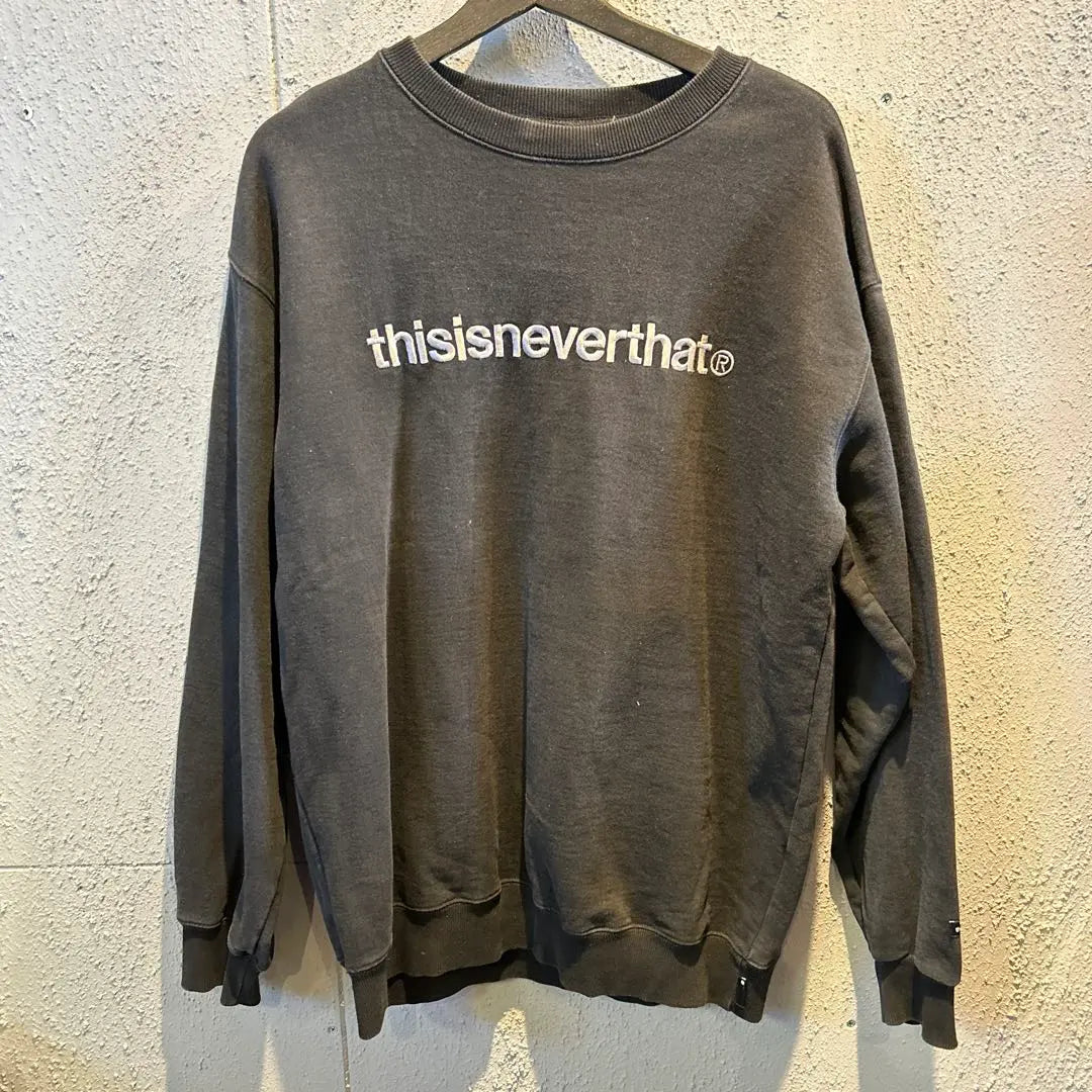 #463 thisisneverthat Sweat Black x Silver Gray Embroidered M