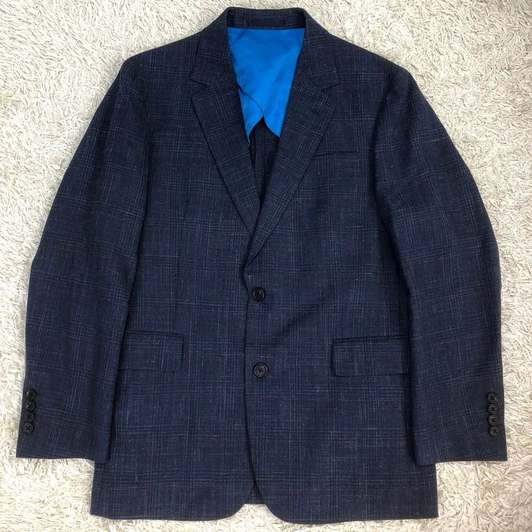 Good condition Paul Smith Men's Suit Rolo Piana Silk Linen Navy Current