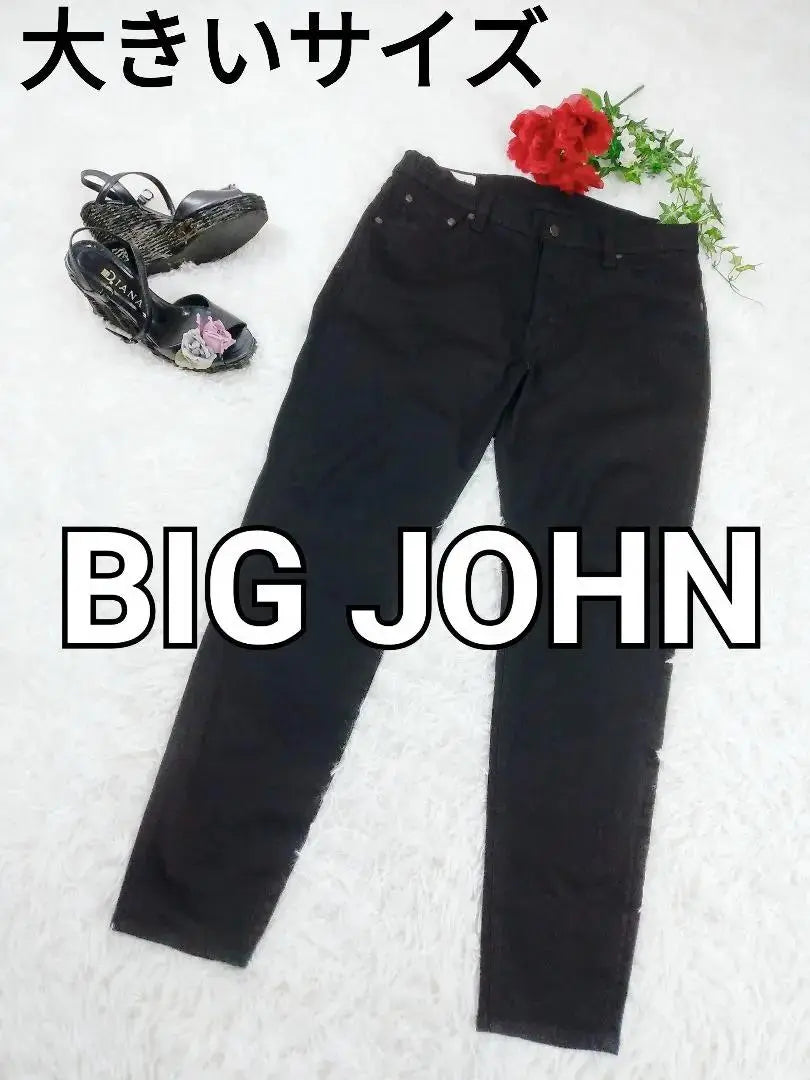 [Large size] Women's BIG JOHN Daypad Denim Pants Black