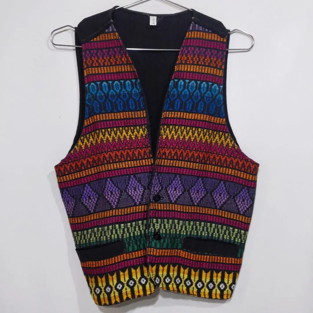 Guatemalan traditional textile men's vest men's M