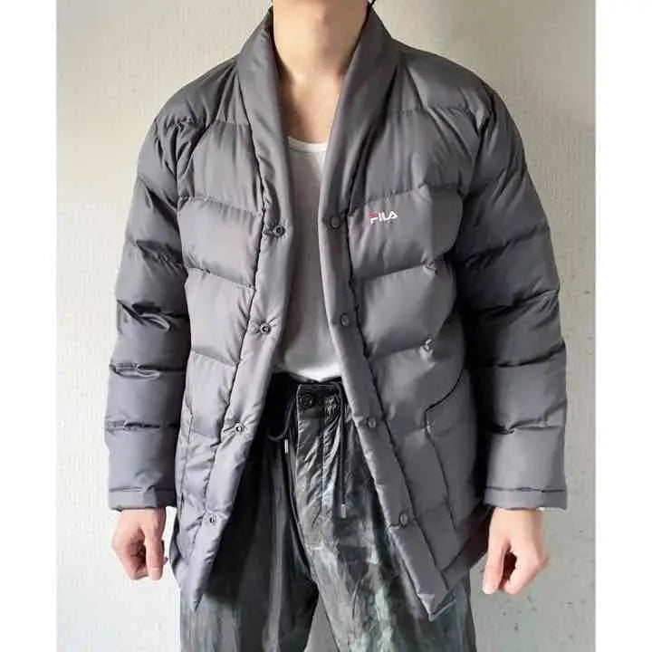 FILA "Haori Yukata type" concrete gray down jacket blouson