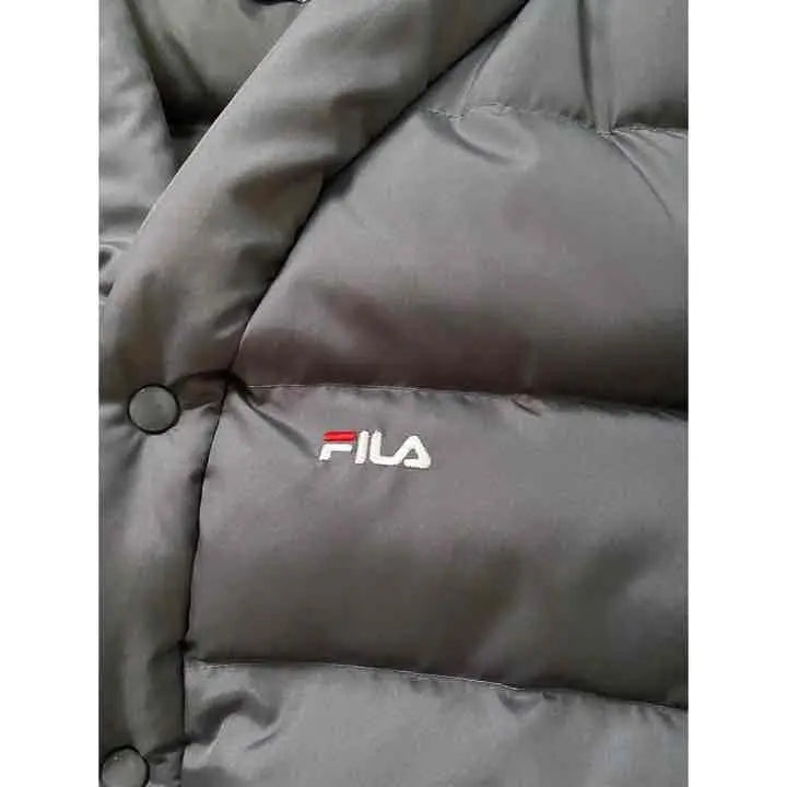 Chaqueta tipo blusón de plumas color gris hormigón tipo Yukata de FILA