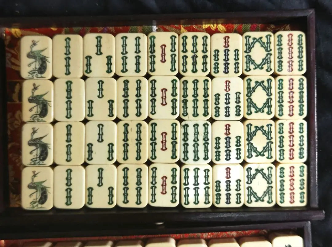 Ficha de hueso de mahjong, caja de madera antigua, las mejores fichas de bambú retro, palisandro