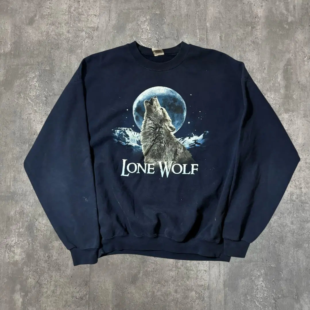 90s Wolf Design Sweatshirt Vintage Wolf