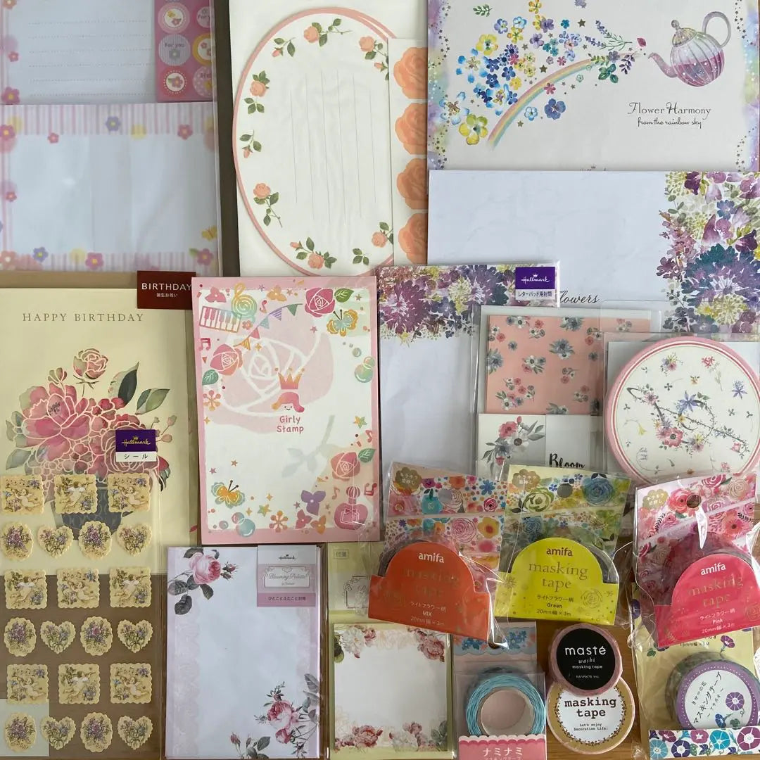 [Unused] Lots of them! Floral letter set, masking tape, sticky notes, etc. sold in bulk