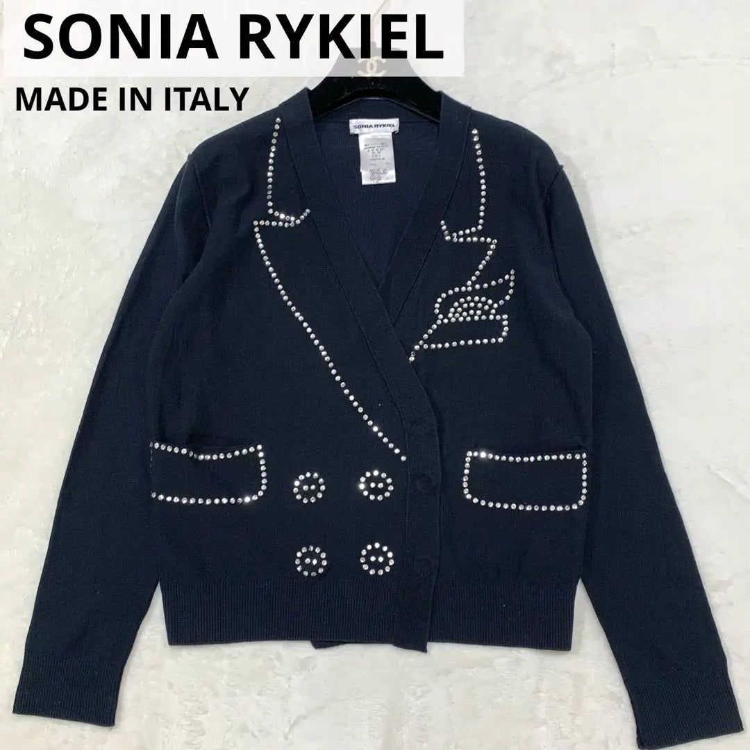 Beauty Sonia Rykiel Italy Rhinestone Design Cardigan | 美品 SONIA RYKIEL ITALY ラインストーン デザインカーディガン