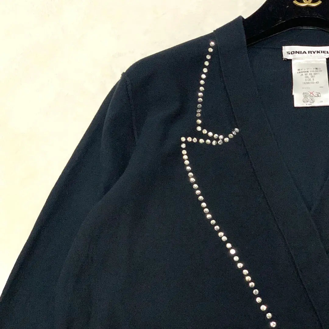 Beauty Sonia Rykiel Italy Rhinestone Design Cardigan | 美品 SONIA RYKIEL ITALY ラインストーン デザインカーディガン