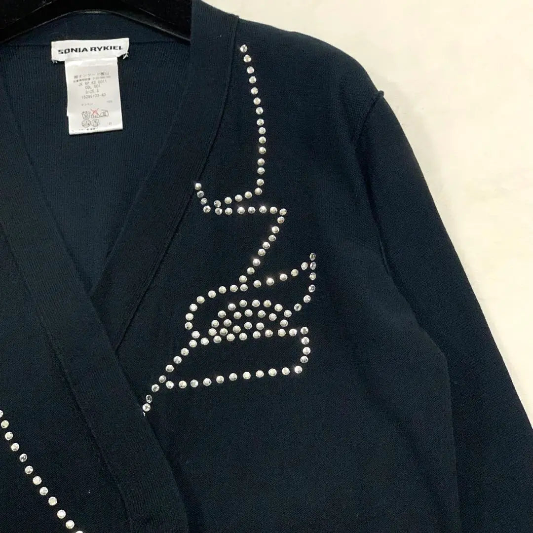 Beauty Sonia Rykiel Italy Rhinestone Design Cardigan | 美品 SONIA RYKIEL ITALY ラインストーン デザインカーディガン