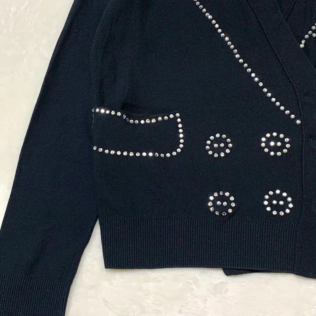 Beauty Sonia Rykiel Italy Rhinestone Design Cardigan | 美品 SONIA RYKIEL ITALY ラインストーン デザインカーディガン