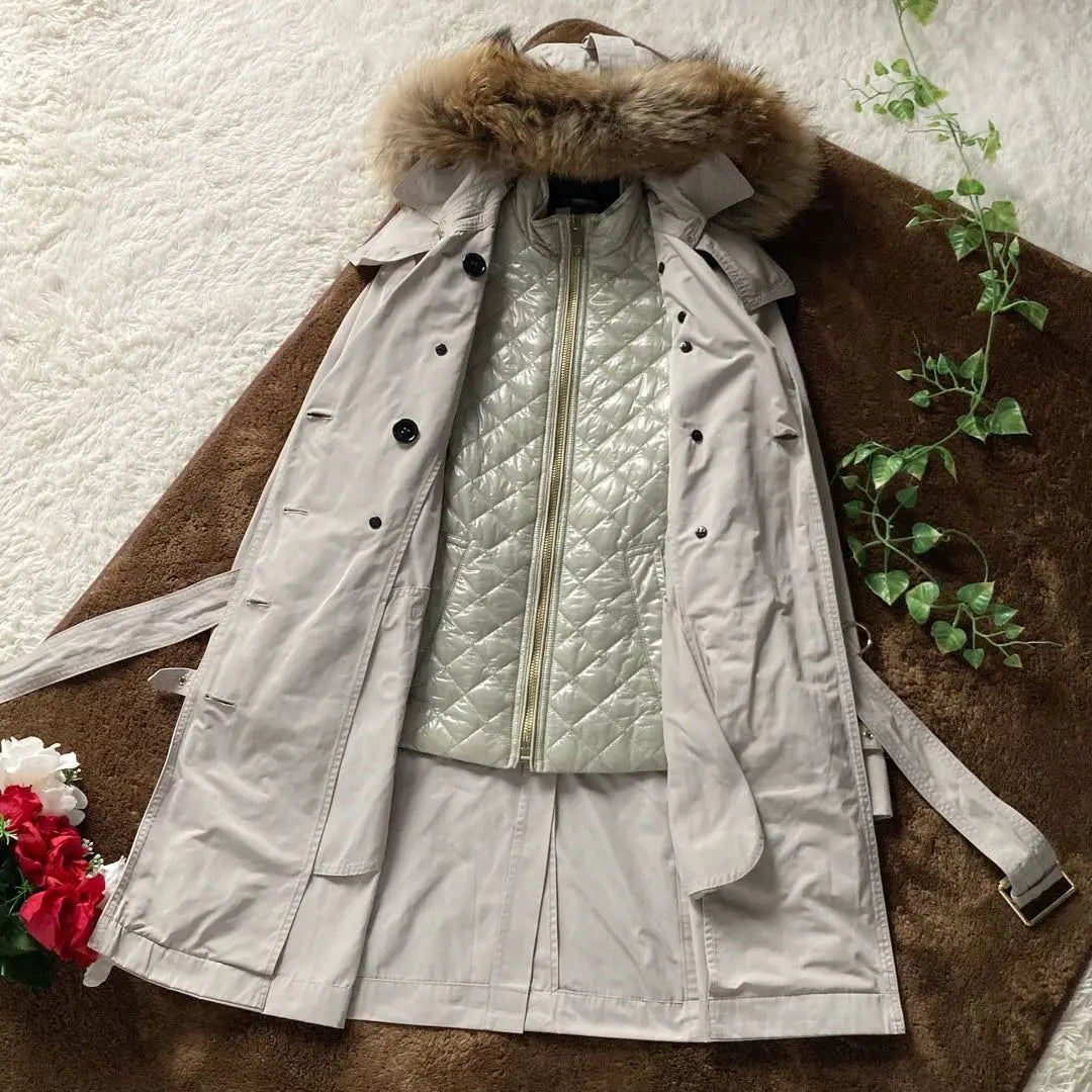 Burberry Trench Court Fur Food Quilting Liner Japan regular tag | バーバリー　トレンチコート　ファー付きフード　キルティングライナー　日本正規タグ