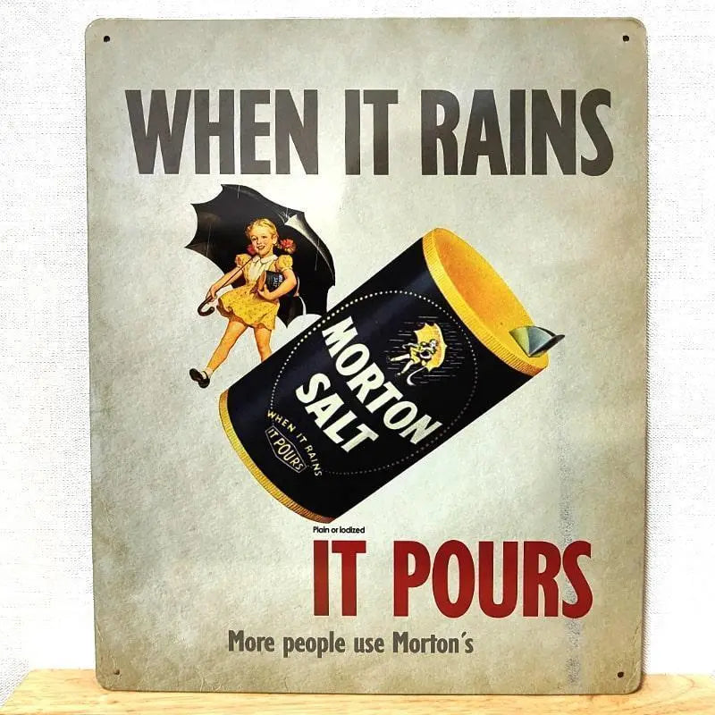 Tin Sign Antique MortonSalt Morton Salt Metal Sign Salt | ブリキ看板 アンティーク MortonSalt モートンソルト メタルサイン 塩