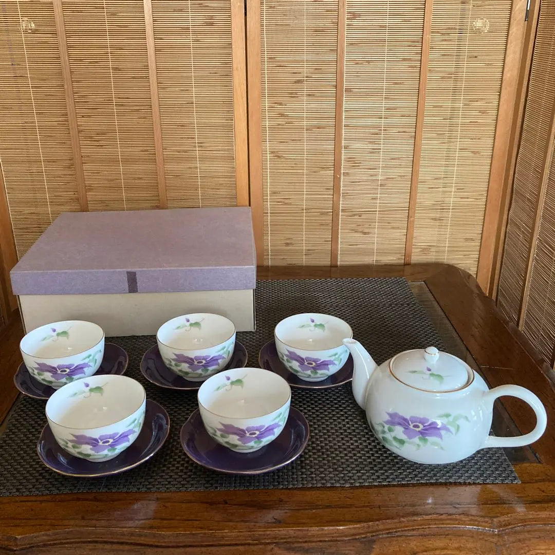 [Unused] Hanaan HANAIORI Teaware Set 1 Teapot, 5 Tea Cups, 5 Tea Trays, 11 Total