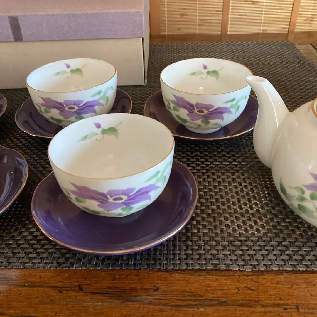 [Unused] Hanaan HANAIORI Teaware Set 1 Teapot, 5 Tea Cups, 5 Tea Trays, 11 Total