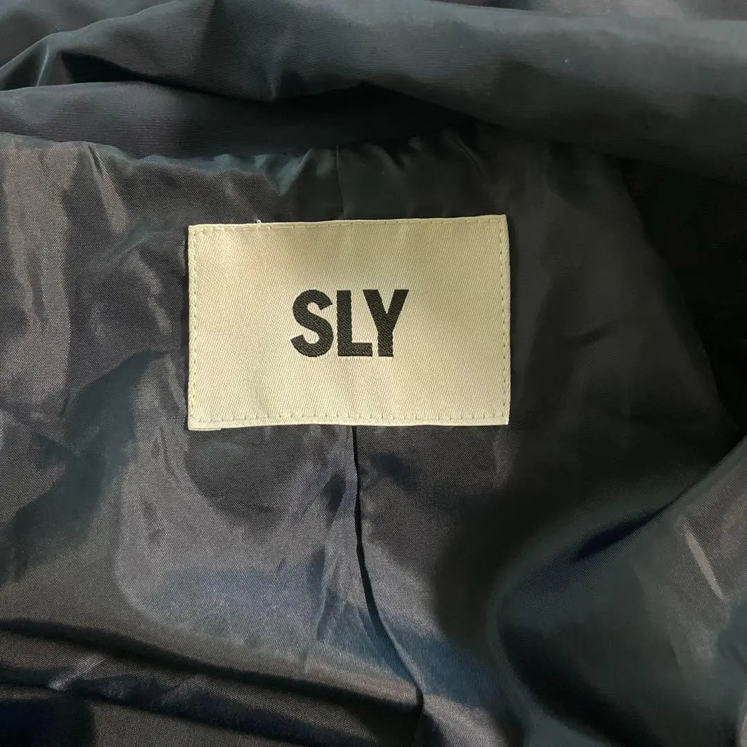 <sly>Chaqueta de plumón con capucha Sly Navy, talla única | ≪SLY≫ スライ ネイビー フード付きダウンジャケット フリーサイズ</sly>