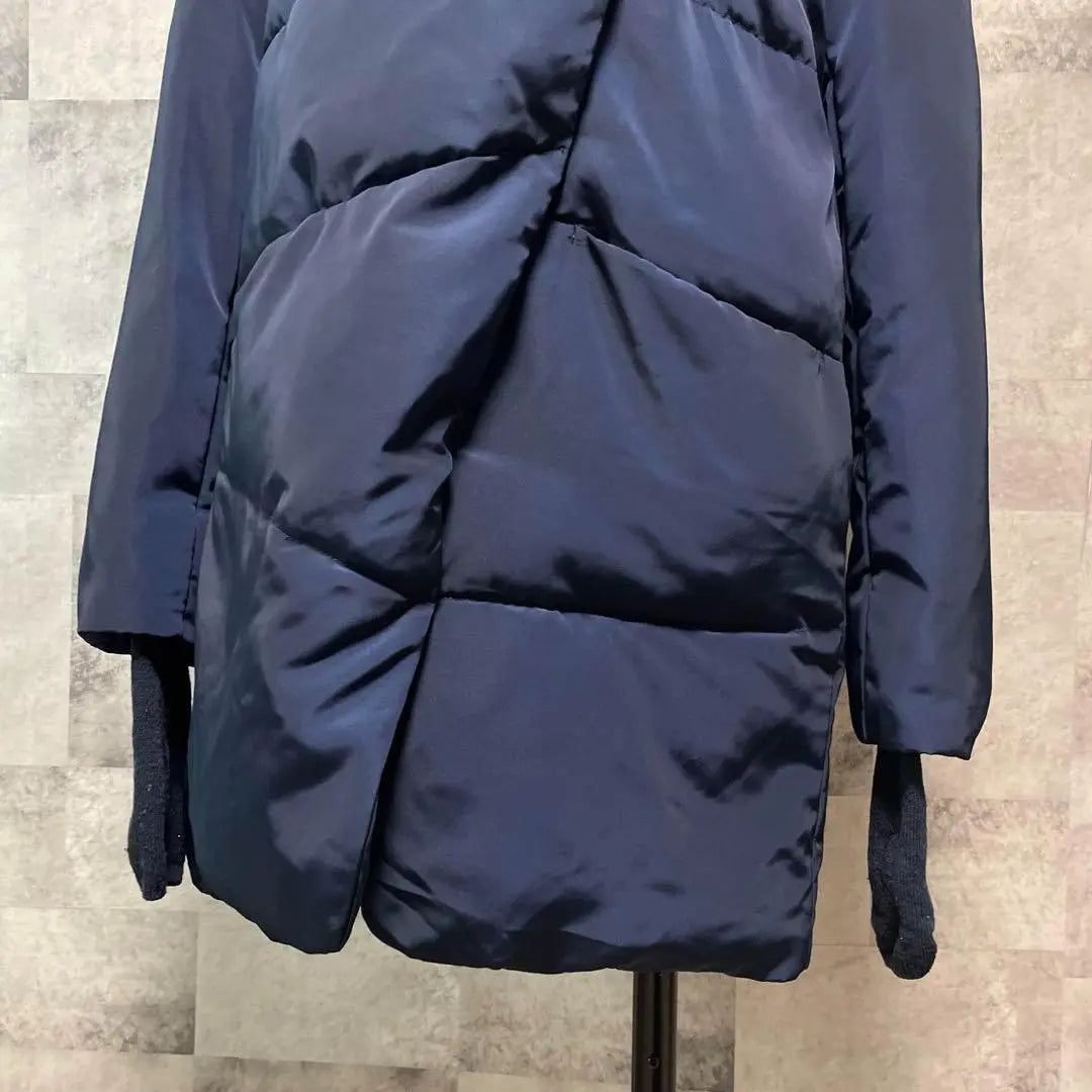 <SLY> Sly Navy Hooded Down Jacket, Free Size | ≪SLY≫ スライ　ネイビー フード付きダウンジャケット　フリーサイズ