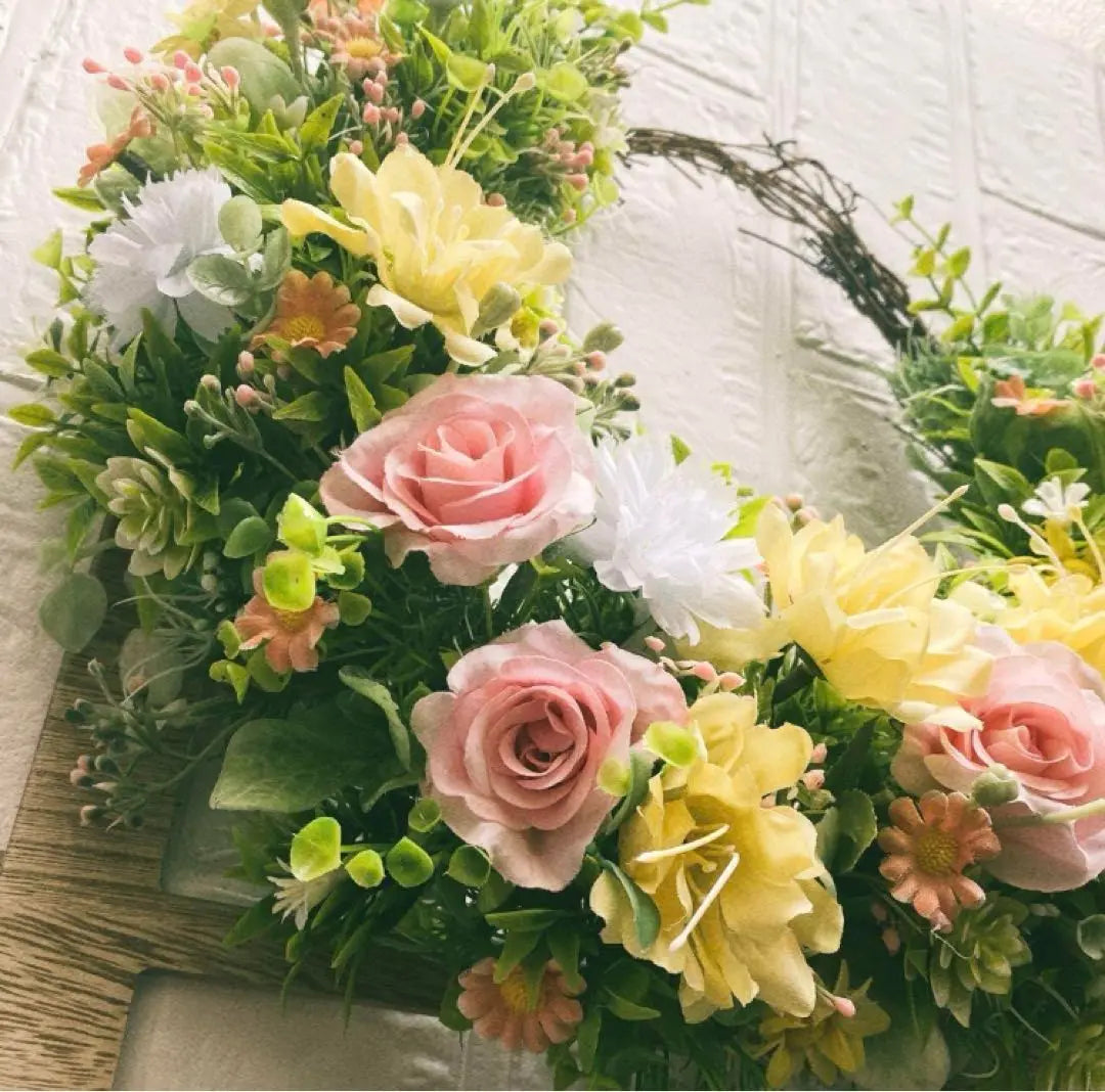 Flower Garden ☆ Crescent Wreath ☆ Artificial Flower Wreath ☆ Entrance Wreath