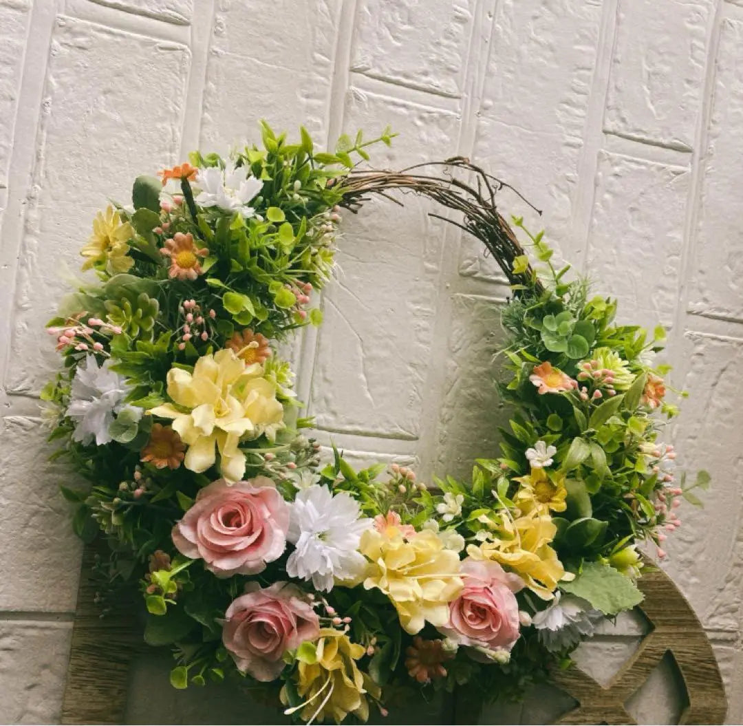 Flower Garden ☆ Crescent Wreath ☆ Artificial Flower Wreath ☆ Entrance Wreath