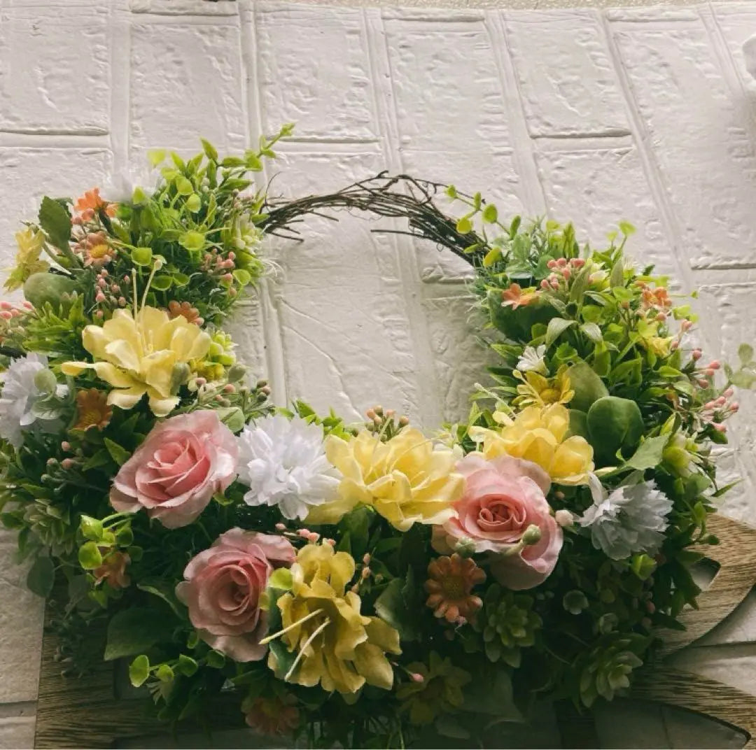 Flower Garden ☆ Crescent Wreath ☆ Artificial Flower Wreath ☆ Entrance Wreath