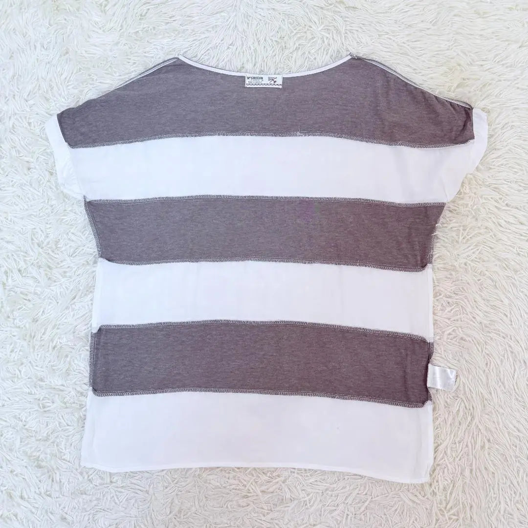 McGregor Boat Neck Drop Shoulder Casual Striped T-Shirt M