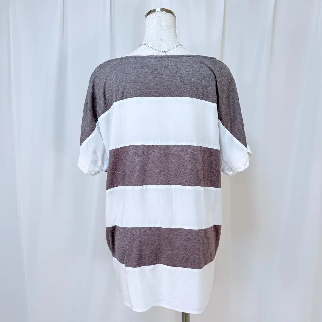 McGregor Boat Neck Drop Shoulder Casual Striped T-Shirt M