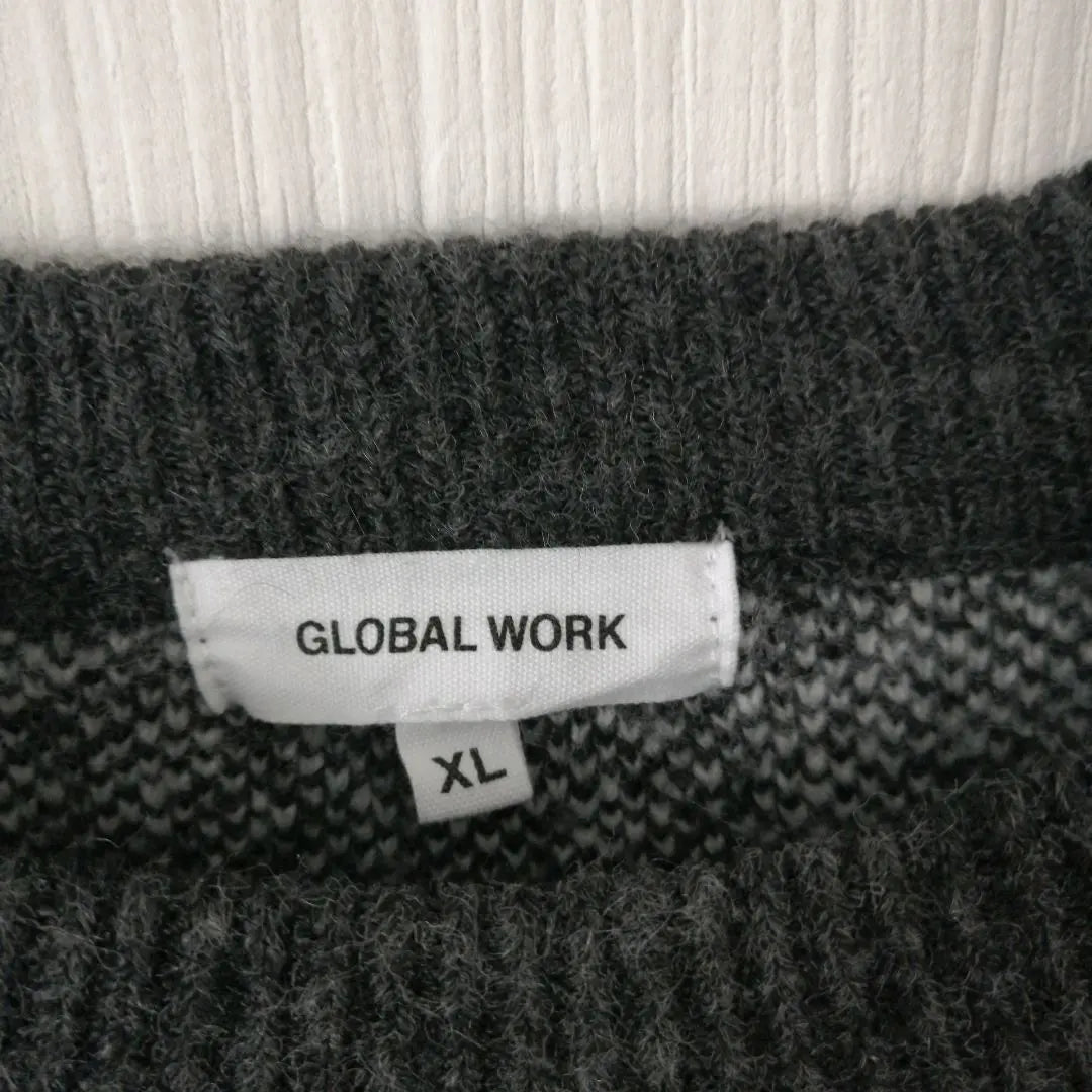 GLOBAL WORK Suéter de punto con logo Global Work para hombre | TRABAJO GLOBAL