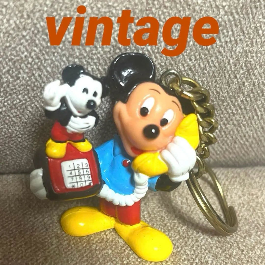 Showa Retro Mickey Mouse Keychain Disney Retro