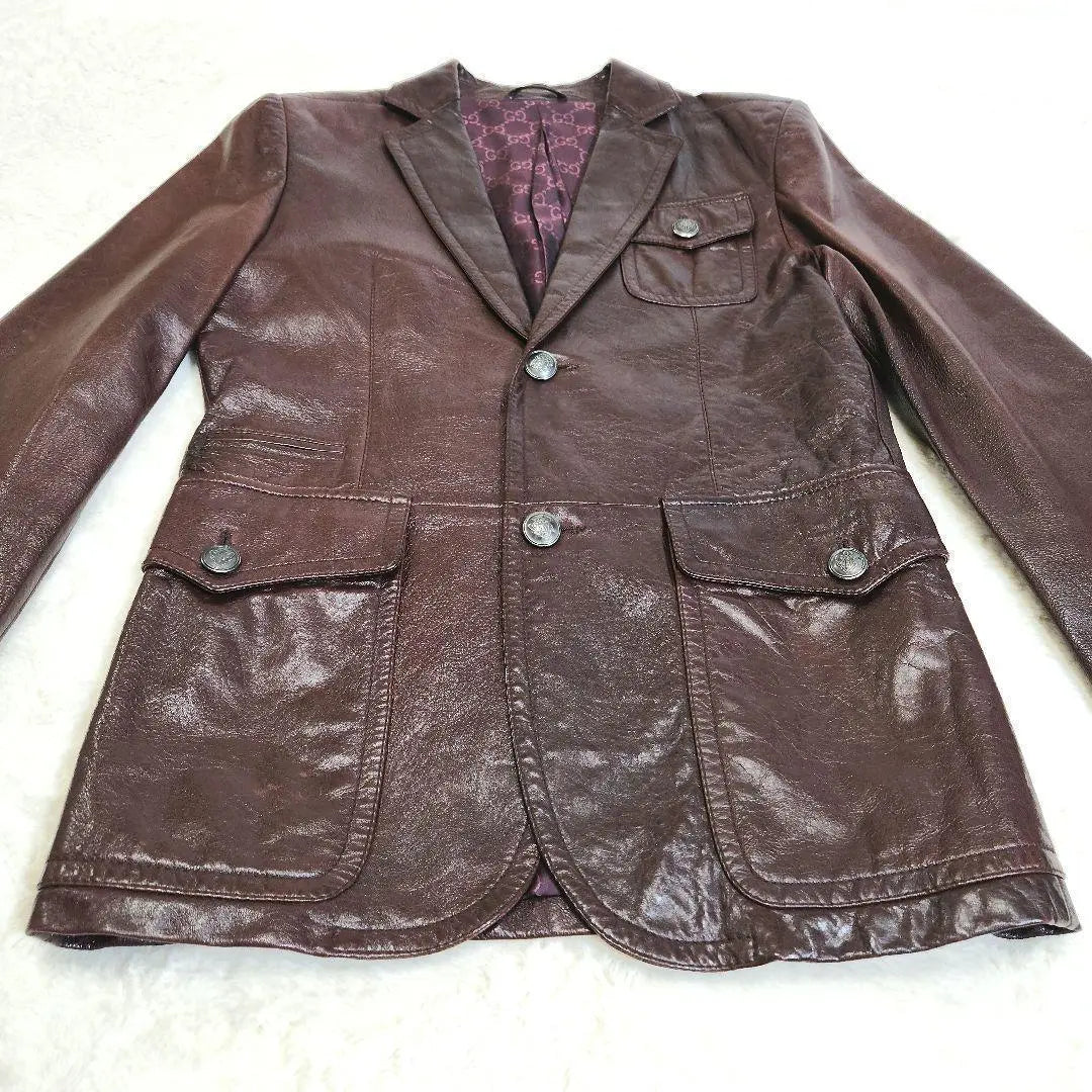 GUCCI Gucci Tailored Jacket Lamb Lamb Leather inner GG pattern