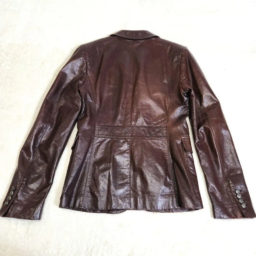 GUCCI Chaqueta a medida Gucci Cordero Patrón GG interior de piel de cordero | GUCCI グッチ テーラードジャケット ラムレザー 内側GG柄