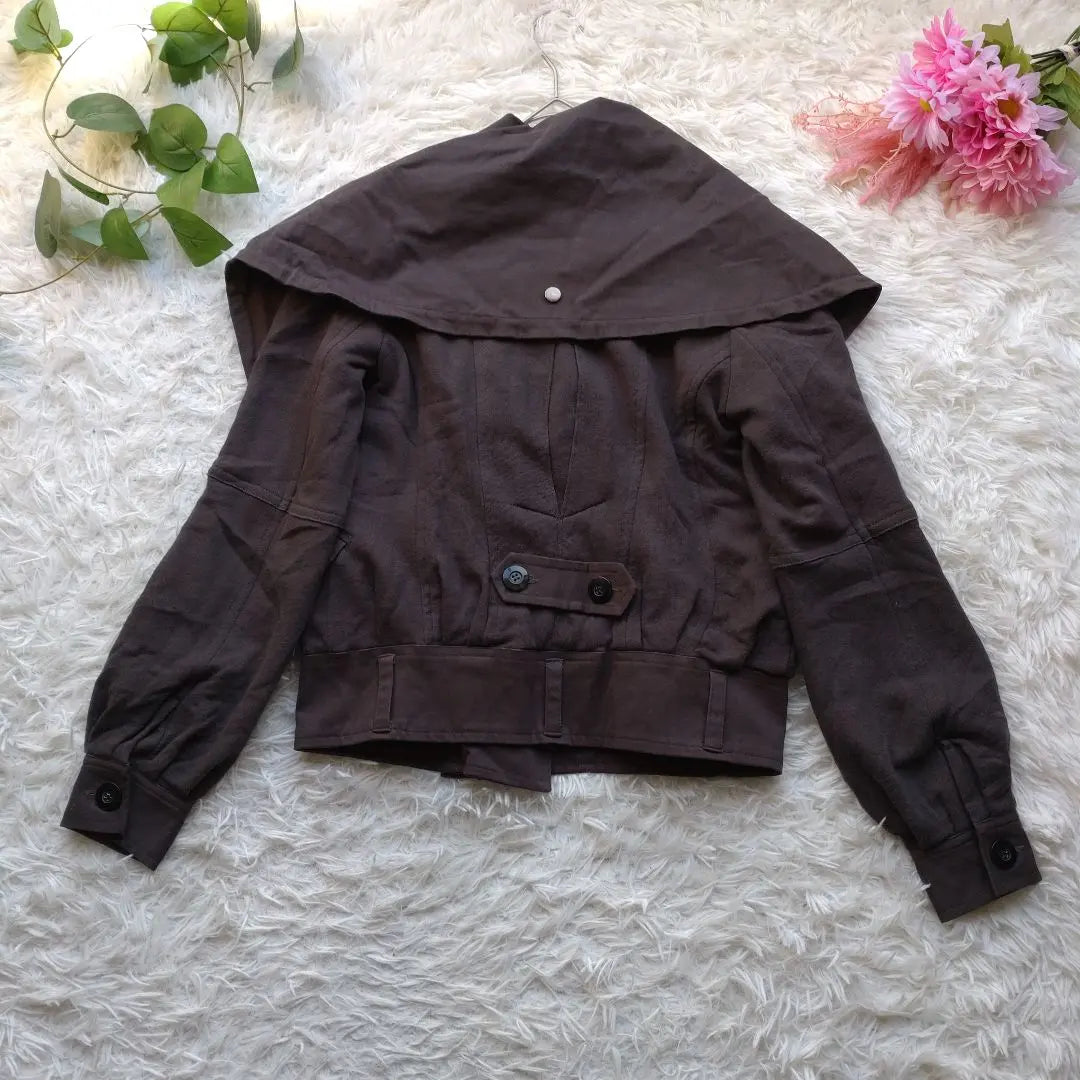 [SCOLAR] [М] Dark brown jacket with floral pattern inside