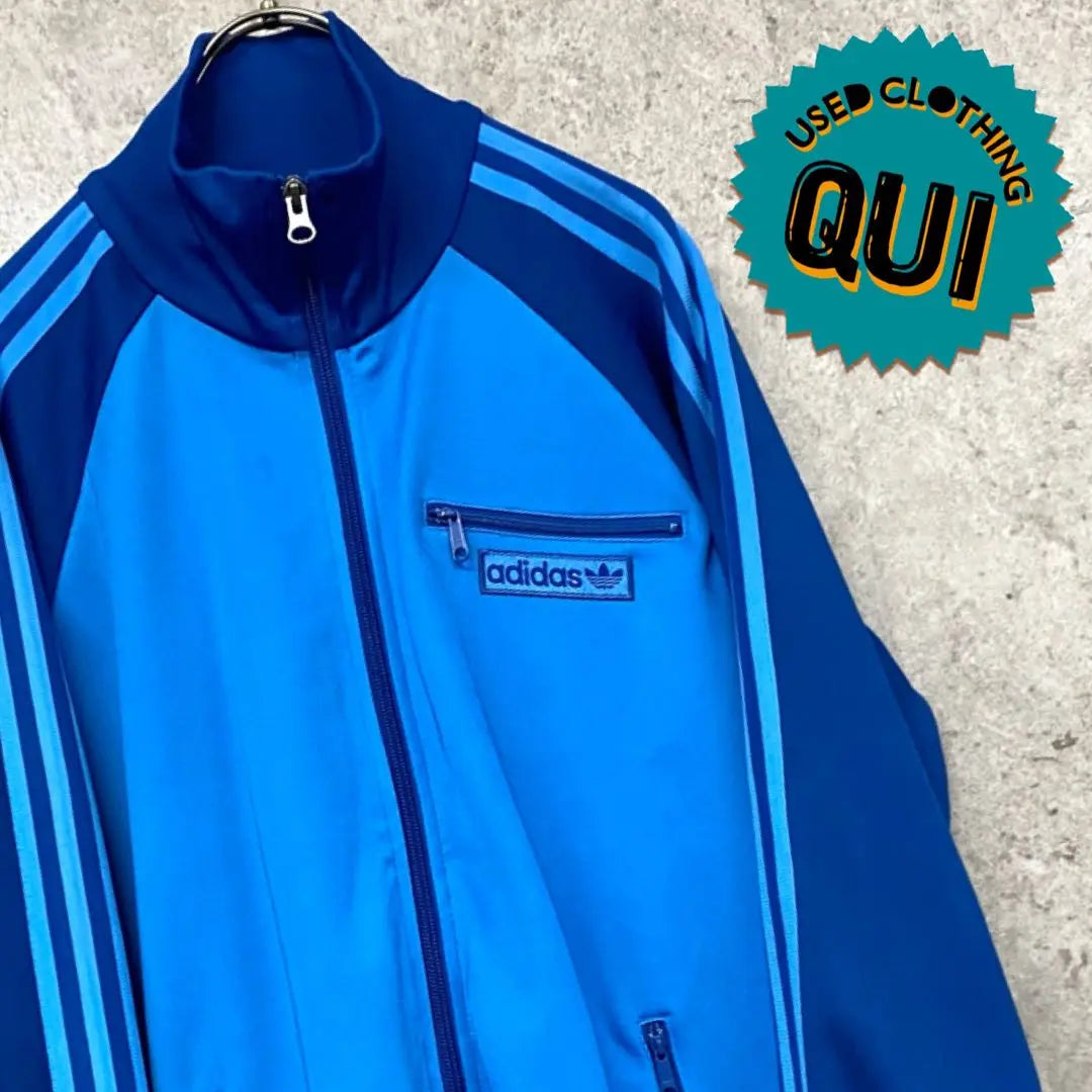 Rare 90s ○ Adidas Trefoil Embroidered Track Jacket Blue L