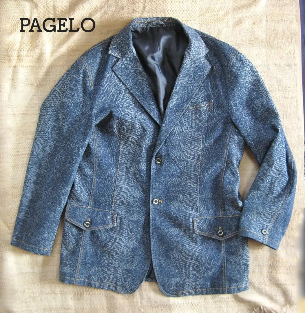 [Good condition] Pajero jacket with snake pattern made of denim