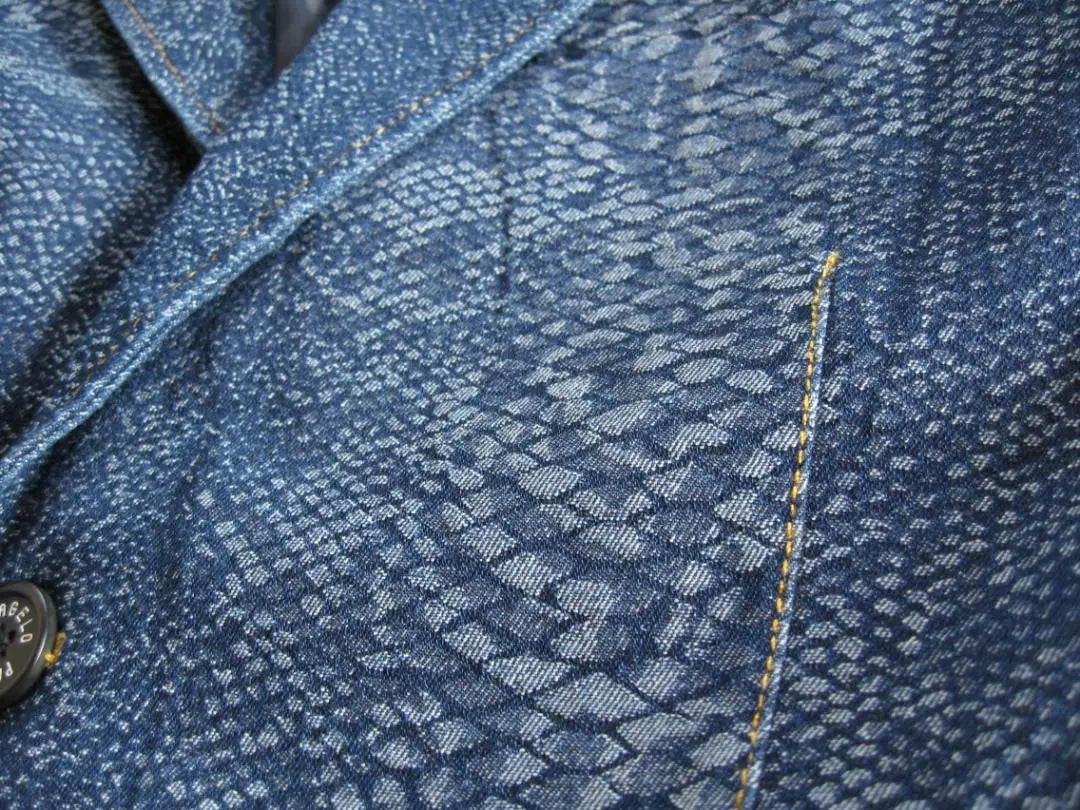 [Good condition] Pajero jacket with snake pattern made of denim