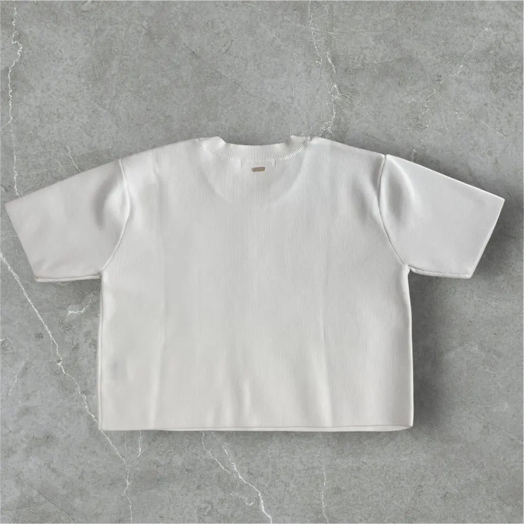 [Good condition] CADUNE Short-sleeved Poly Knit White